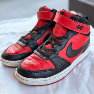Nike Kids Black and Red High-Top Sneakers